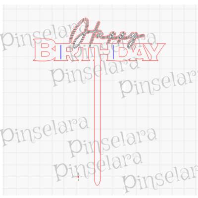 Laser Cut File, Caketopper Geburtstag, Happy Birthday, Hochzeitstorte Dekoration, Digitaler Download Lasercutfile