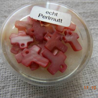 1 Döschen Perlmutperlen in Kreuzform,Schmuckdesing,