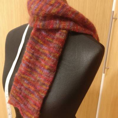 handgestrickter Kuschelschal Farbe Herbstferien, Angora- & Mohairwolle