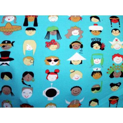 Lillestoff- Kinder dieser Welt türkis 0,5m