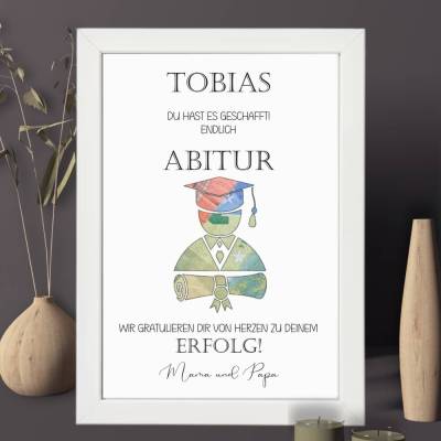 Personalisiertes Geldgeschenk Abitur - Bachelor - Master - Studium - Staatsexamen - Abschluss Ausbildung - Geschenk Deko