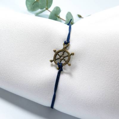 Freundschaftsarmband  Armband Steuerrad bronzefarben Farbwahl 25 Farben Makramee