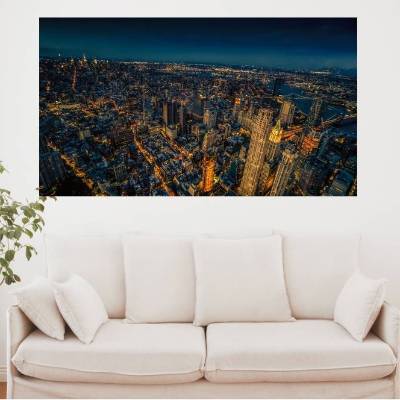 New York bei Nacht Lichter einer Metropole, Foto Datei, Abmessung nach Wunsch, max. Höhe 119,1 cm x Breite 189,79 cm