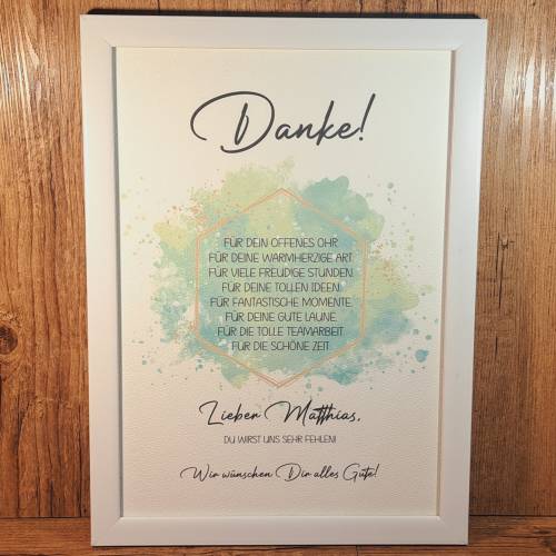 Danke Abschiedsgeschenk Kollege personalisiert - Ruhestand Geschenk Kollegin - Rente Danke Chefin, Chef - Dankesagen