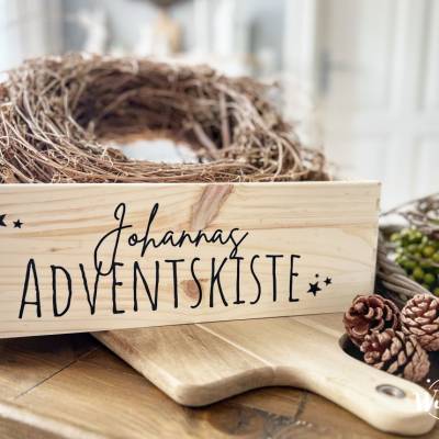 Personalisierte Adventskiste aus Holz | Adventskalender | Adventskalender zum befüllen | Adventskalender aus Holz