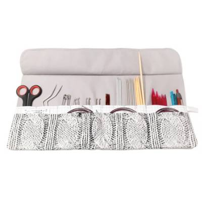 Strick- und Häkelnadeletui, Nadelrolle mit Strickmuster Print