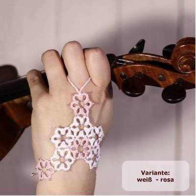 Handschmuck Margerite Baumwolle mit vielen Perlen - größenverstellbar - SlaveArmband