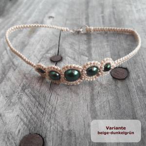 Armband Nicolina mit je 5 Perlen Baumwolle Verschluss Silber