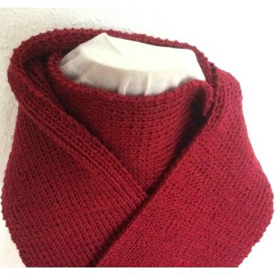 Herrenschal Strickschal in ROT handgestrickt von Hobbyhaus