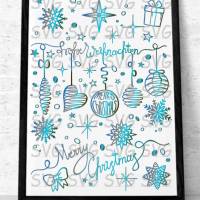Plotterdatei "Weihnachtdoodle" SVG, DXF