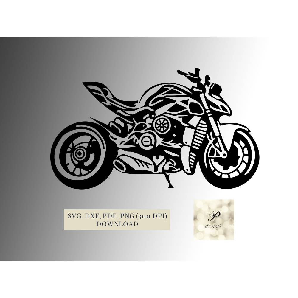 Plotterdatei Motorrad SVG Datei für Cricut, Bike SVG Design  Digital Download für  Bastel- und Plotterprojekte, Bild 1