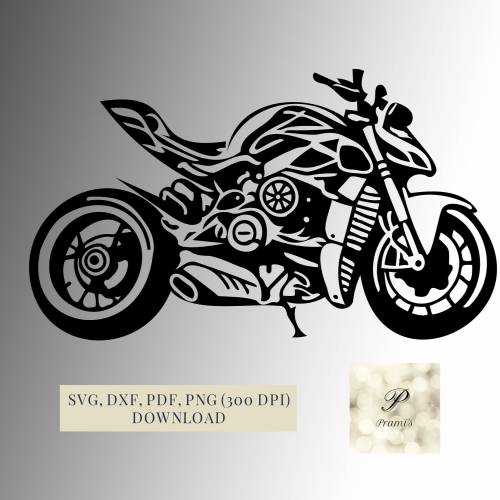 Plotterdatei Motorrad SVG Datei für Cricut, Bike SVG Design  Digital Download für  Bastel- und Plotterprojekte,