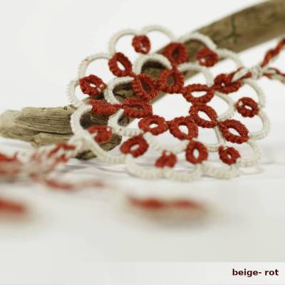 lange blumige Boho Kette Ella mit Anhängern Baumwolle mit Glasperlchen und Verschluss 925er Silber (vergoldet)