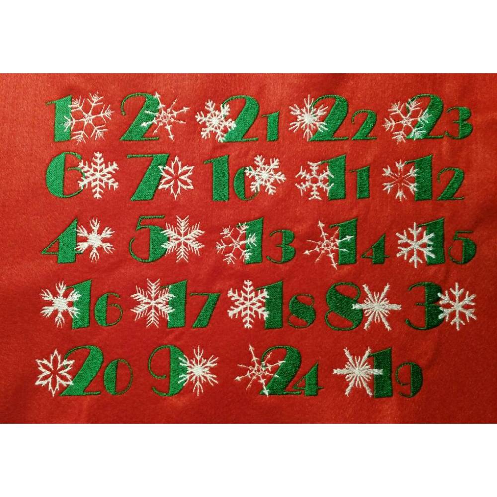 32 tlg. Stickdatei Zahlen Adventskalender Schneeflocken 10x10 Winter Weihnachten Advent Bild 5