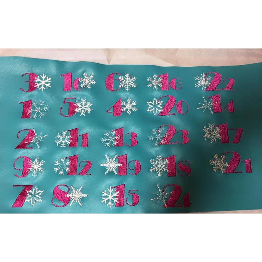 32 tlg. Stickdatei Zahlen Adventskalender Schneeflocken 10x10 Winter Weihnachten Advent Bild 6