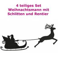 4 tlg. Stickdatei Weihnachtsmann Schlitten 13x18 / 16x26 / 18x30 / 20x30 / 20x28 Winter Weihnachten Advent