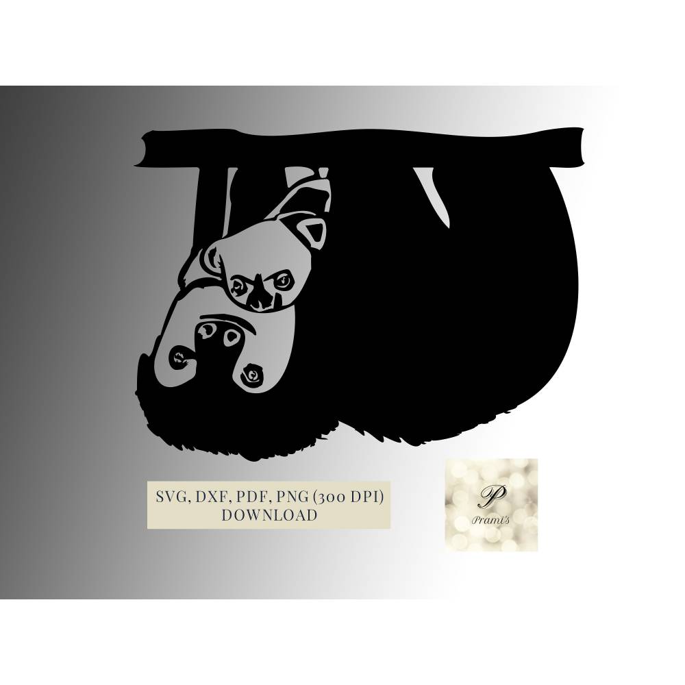 Plotterdatei Faultiere SVG Datei für Cricut, Faultier T-Shirt Design  Digital Download süßes Faultier Motiv Bild 1