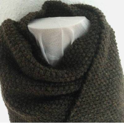 Schal Strickschal in braun im Perlmuster handgestrickt von Hobbyhaus