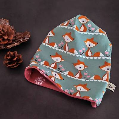 Kinder Beanie / Wendemütze KLEINER-FUCHS Pusteblumen | Mützengröße 46 |  RÄUBERKIND