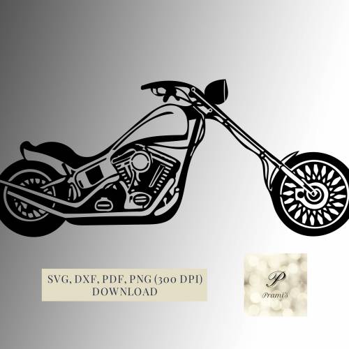 Plotterdatei Motorrad SVG Datei für Cricut | Chopper/Cruiser SVG Design | Digitaler Download