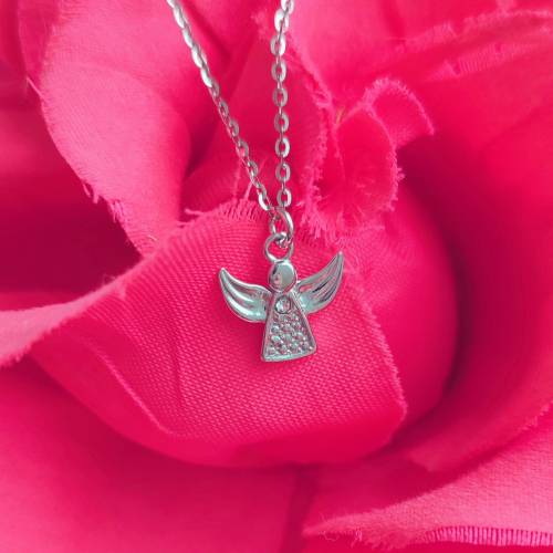 Halskette Engel, Kette Engel 925 Silber, Geschenk Mädchen, Geschenke für Frauen, Glückskette, Schutzengel