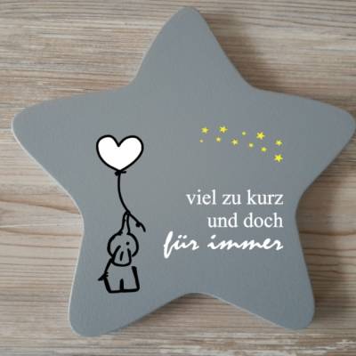Erinnerung an ein Sternenkind, Geschenk für Sterneneltern, Kindergrab, Stern als Grabdeko oder Grabschmuck, Tod,Trauer