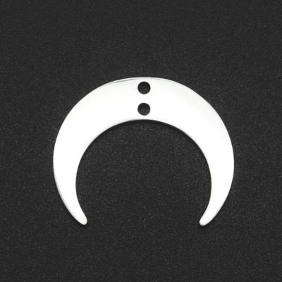 5 Halbmond-Verbinder, Edelstahl, charm, charms