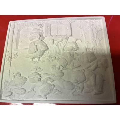 Waldschule  - 1 Rohling - Relief  aus hochwertigem Stuckgips zum selber bemalen