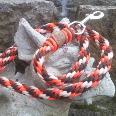 Hundeleine für große und kleine Hunde 2 mtr. 3-fach verstellbar aus Paracord 