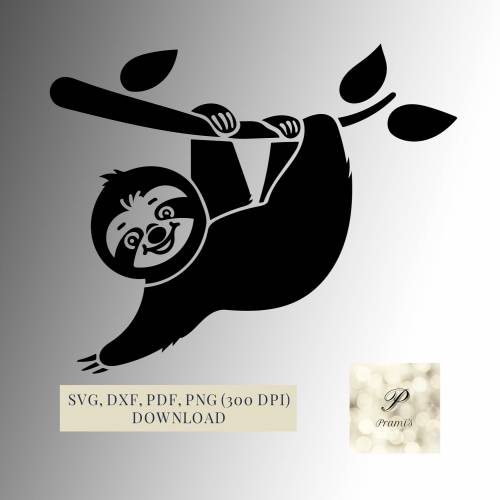 Plotterdatei Faultier SVG Datei für Cricut, Faultier T-Shirt Design  Digital Download süßes Faultier Motiv