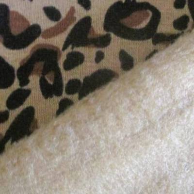  Alpenfleece Kuschel Sweat Leopardenmuster braun (1m/14,-€) 