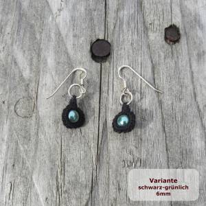 Ohrring Simple Eleganz je 1 Perlen Baumwolle Silber