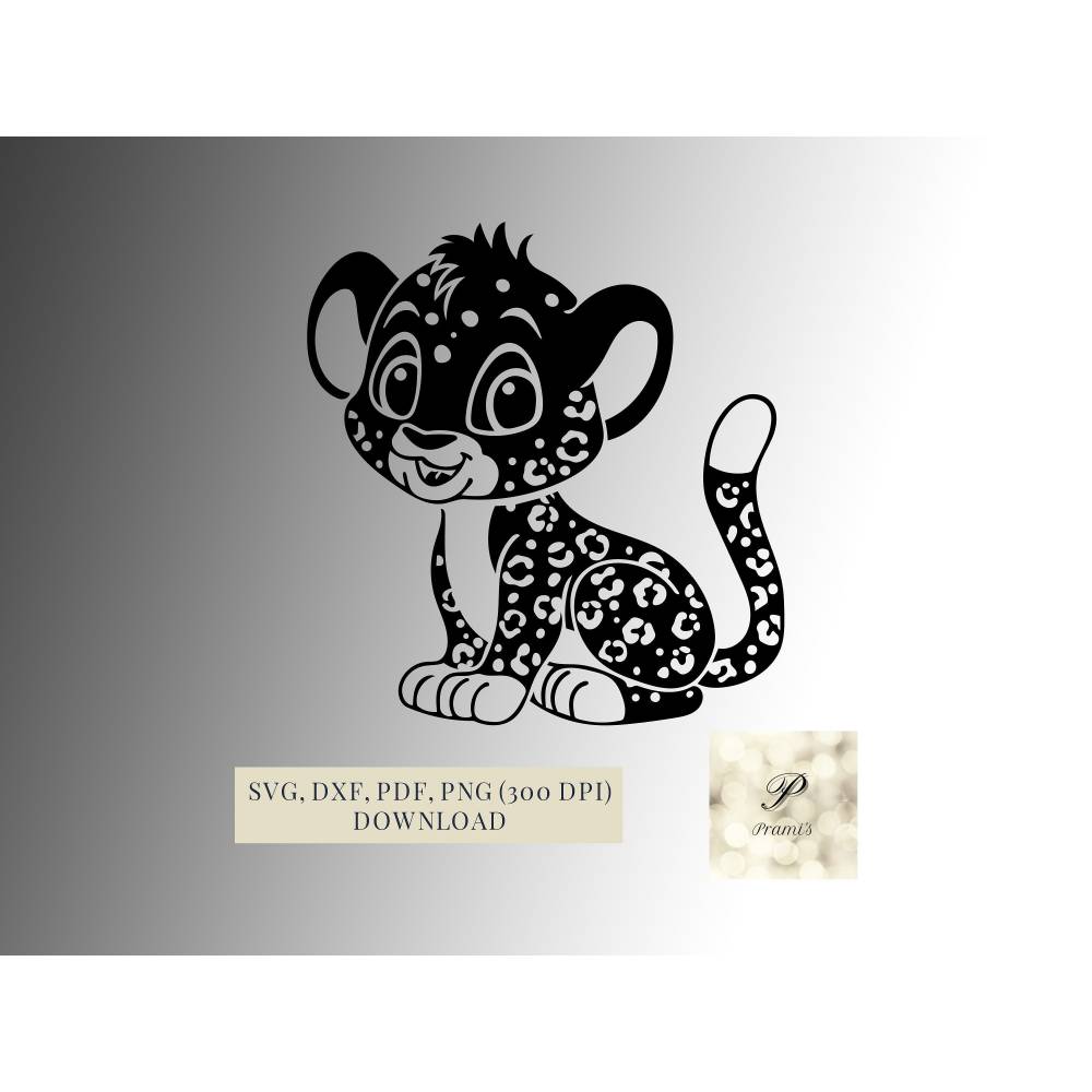 Plotterdatei Leopard SVG Datei für Cricut, süßes Leoparden Design  Digital Download Tiermotive Bild 1