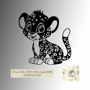 Plotterdatei Leopard SVG Datei für Cricut, süßes Leoparden Design  Digital Download Tiermotive