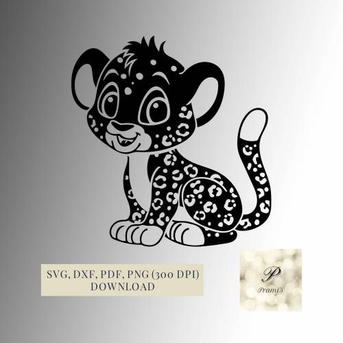 Plotterdatei Leopard SVG Datei für Cricut, süßes Leoparden Design  Digital Download Tiermotive