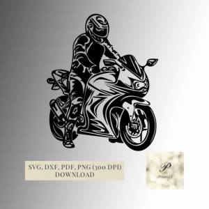 Plotterdatei Motorrad Fahrer SVG Datei für Cricut, Motorrad Design  Digital Download für  Bastel- und Plotterprojekte