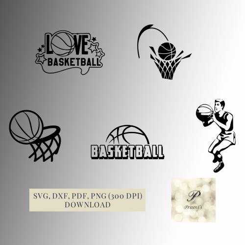 Plotterdatei Basketball Bundle SVG Dateien für Cricut | Basketball Fans Design | Digitaler Download