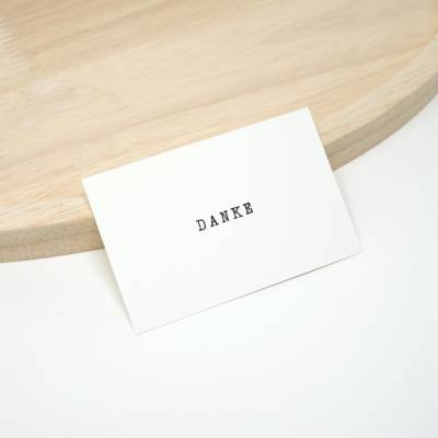 50 Danke Kärtchen Vintage Minimalistisch | Schwarz weiß | Dankeskarten klein | Handgestempelt | Mini Dankekarten 