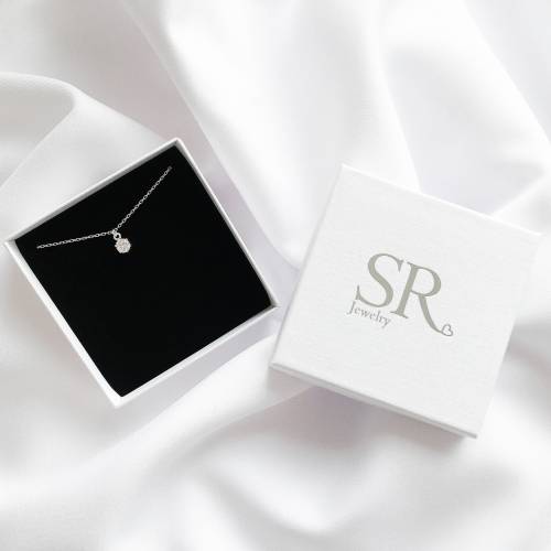 Halskette mit Stein 925 Sterling Silber, Kette Zirkonia Anhänger, Geschenke für Frauen