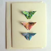 Glückwunschkarte mit Origami Schmetterlingen