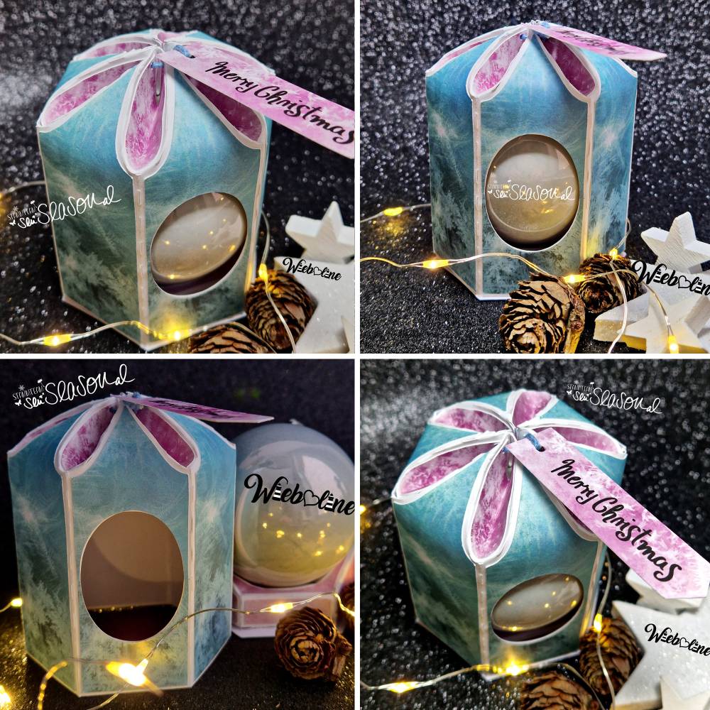 Kugel-Blüten-Box, Plotterdatei für weihnachtliche Kugelverpackung von senSEASONal, für Weihnachtskugeln mit 6cm und 8cm Bild 7