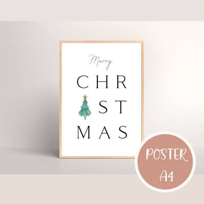 Weihnachtliches Poster zum Ausdrucken - Weihnachten, Weihnachtsdeko, Wandbild Download