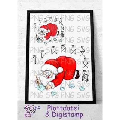 Plotterdatei und Digistamp "Nikolaushaus" SVG, DXF, PNG