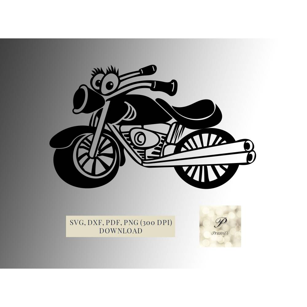 Plotterdatei Motorrad SVG Datei für Cricut, lustiges Motorrad Design  Digital Download für  Bastel- und Plotterprojekte Bild 1