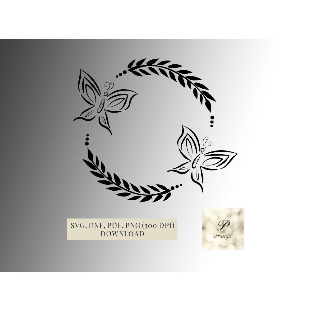 Plotterdatei Schmetterling Kranz SVG Datei für Cricut | Schmetterlings Design | Digitaler Download für Bastel- und Plott Bild 1