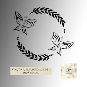 Plotterdatei Schmetterling Kranz SVG Datei für Cricut | Schmetterlings Design | Digitaler Download für Bastel- und Plott