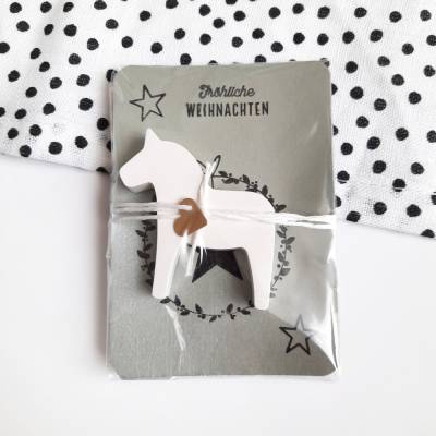 Dalapferd I Mitbringsel I Weihnachten I kleine Geschenke I Raysin I Verpackt I weißes Gießpulver I Reliefgießpulver
