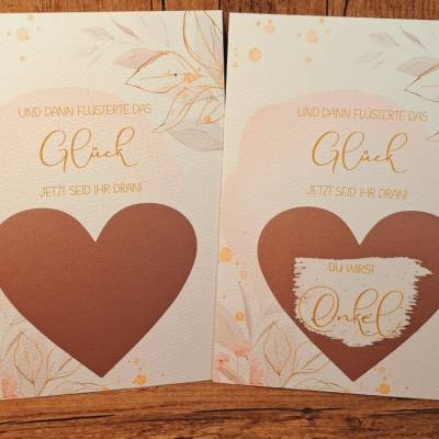Schwangerschaft verkünden Rubbelkarte - Glückslos Du wirst Oma, Opa, Tante, Onkel - Karte Baby verkünden - Geschenkkarte