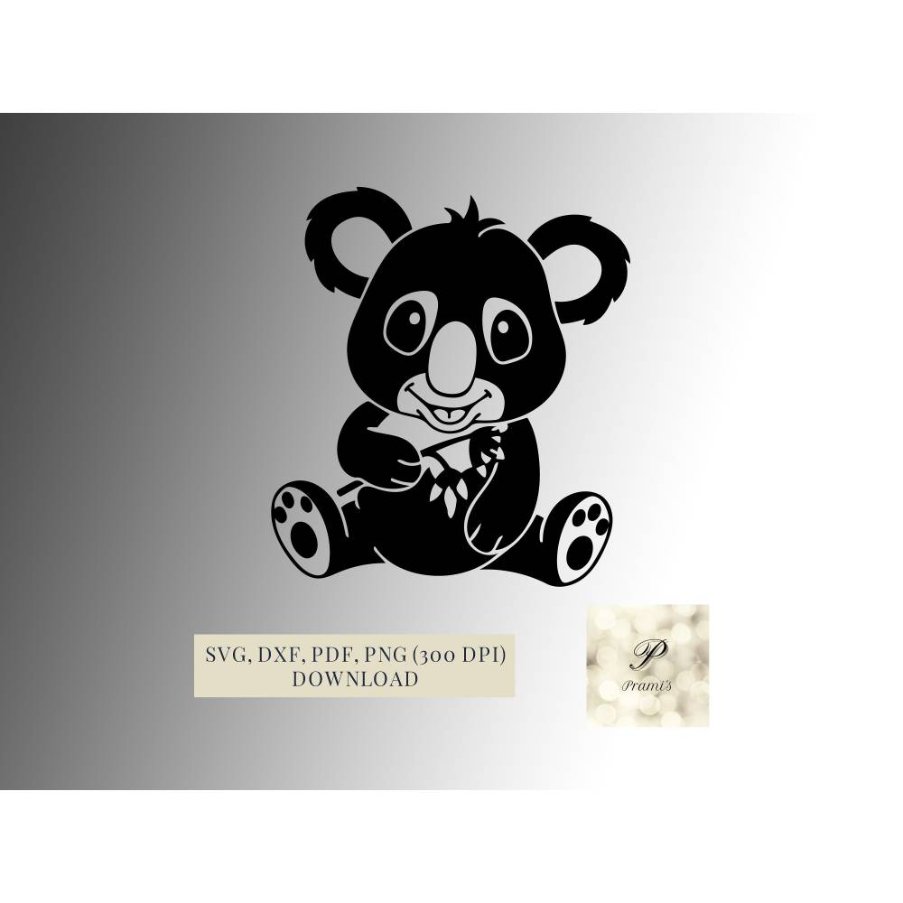 Plotterdatei Süße Koala SVG Datei für Cricut, Svg, dxf, png, pdf file Cricut Bild 1