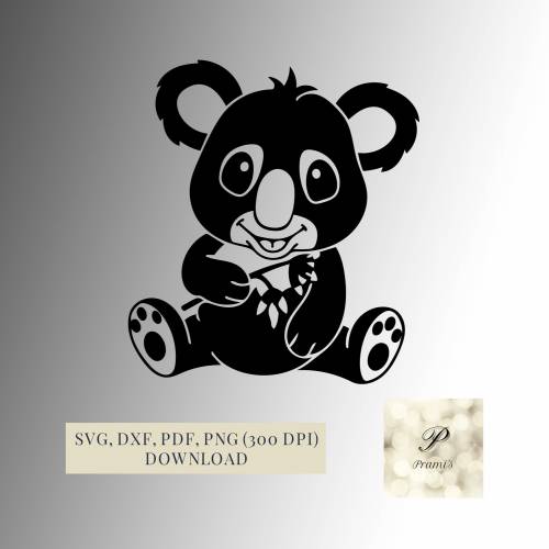 Plotterdatei Süße Koala SVG Datei für Cricut, Svg, dxf, png, pdf file Cricut
